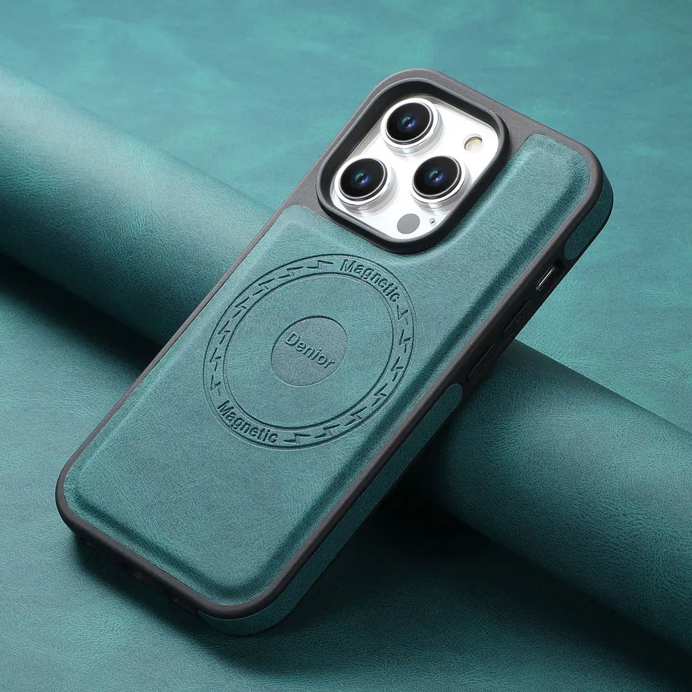 Leather Cover Magnetic for Magsafe Anti-knock for iPhone 16 15 14