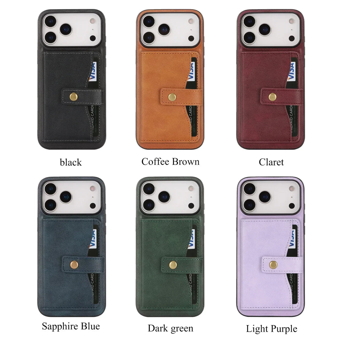 Leather phone case Wallet cash Card Holder For iPhone 12-18 Series