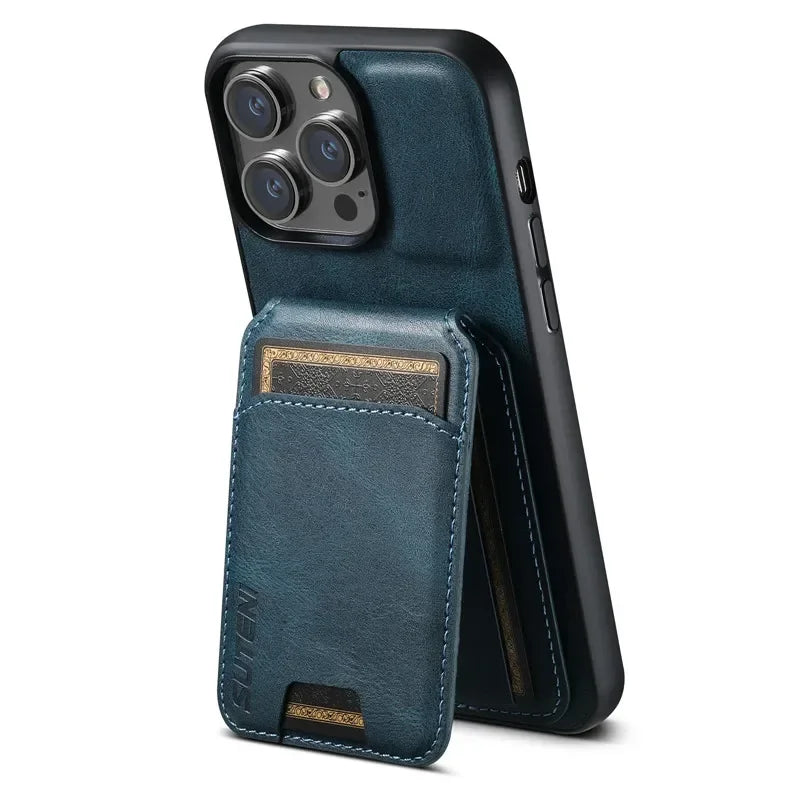 Luxury Case Card Holder Leather Magnetic Pocket Cover For iPhone 16 15 14