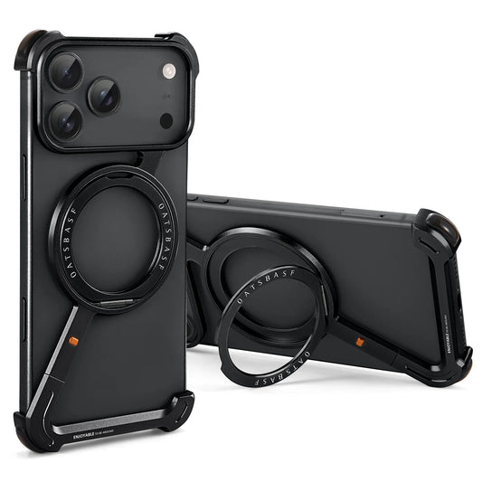 Metal Ultra-thin Phone Case Rotatable Stand Magsafe Protective Shockproofr For iPhone 17/ 16 /15 /14