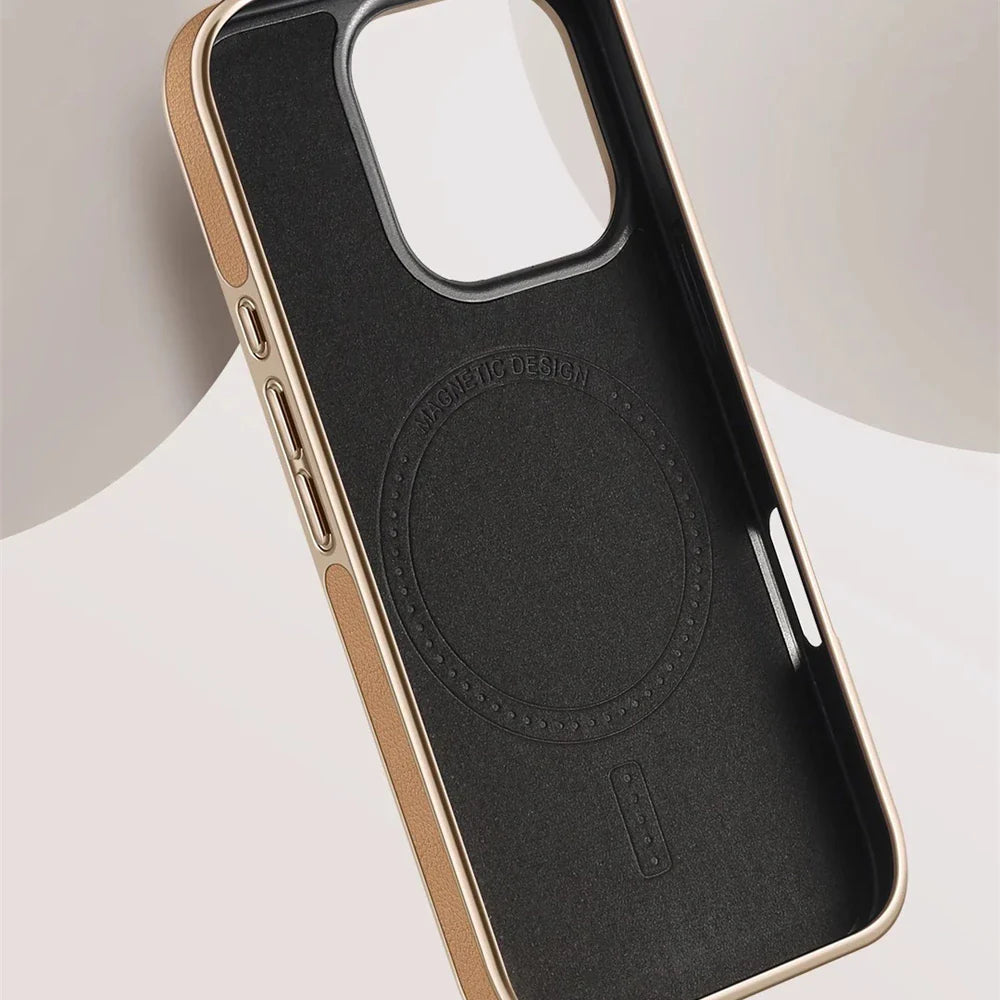 Luxury Leather Magnetic Back Case For iPhone 16 15 14