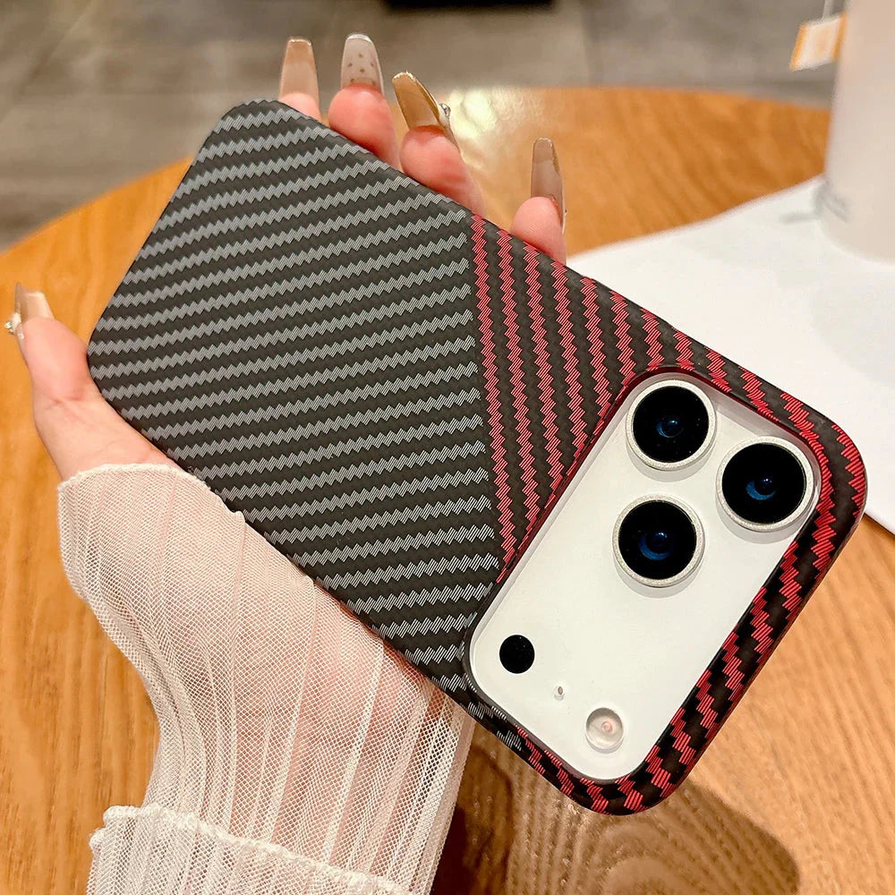 Luxury carbon fibre magsafe charging phone case for iPhone 17/16/15 THEROXYMOB