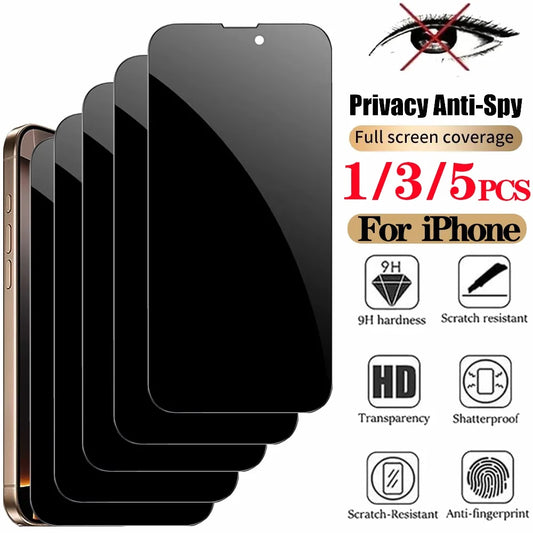 Anti Spy Tempered Glass For iPhone 17 /16 /15 /14