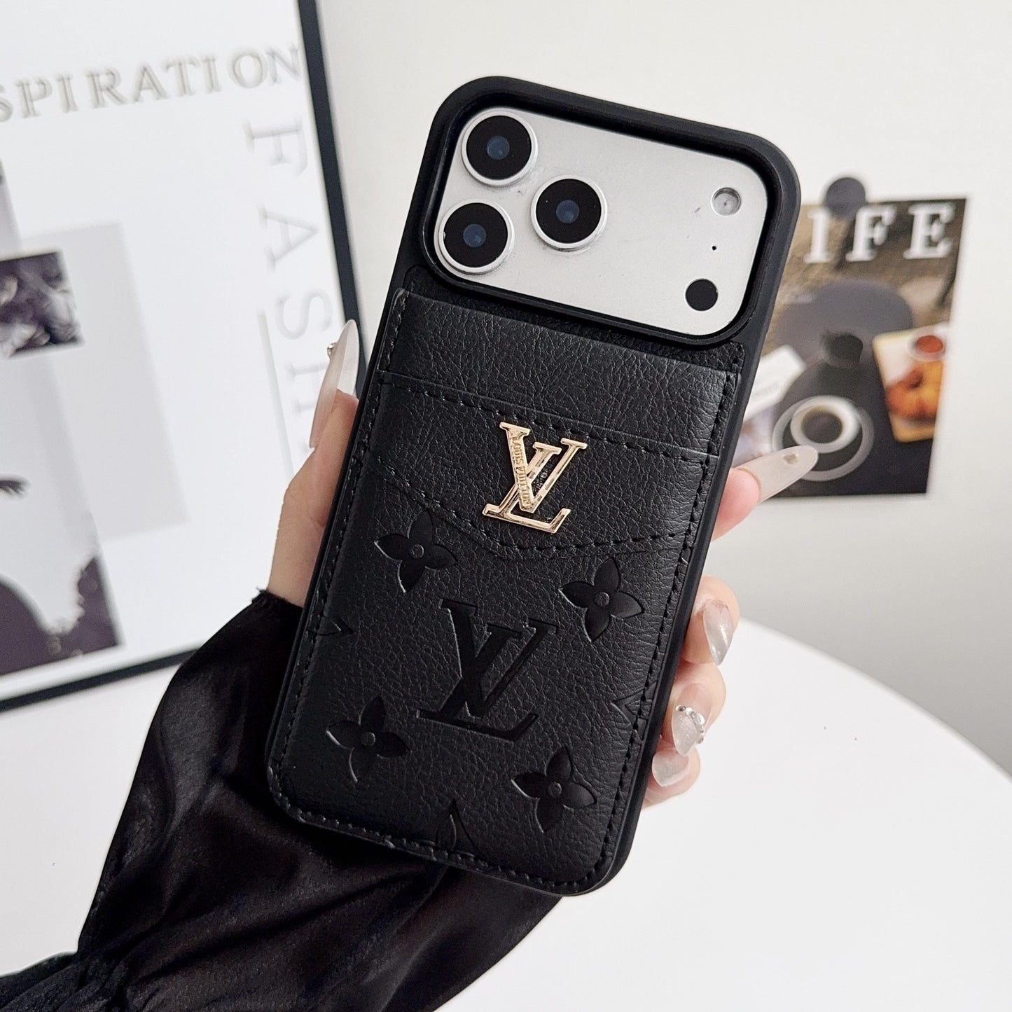 Louis V Card Holder Case For iPhone 17/ 16/ 15/ 14