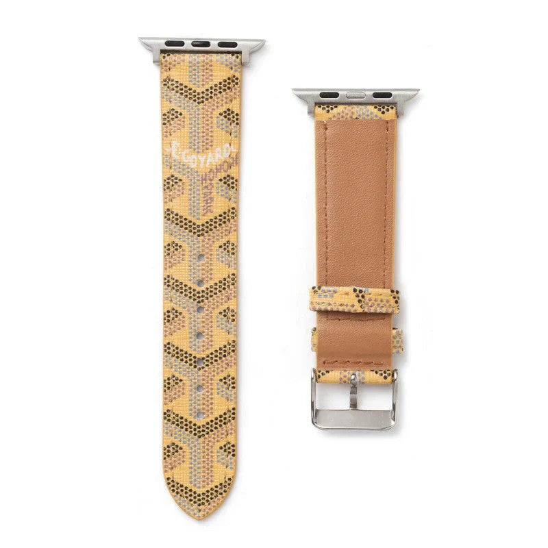 Elegant Yellow GYD Monogram Watch Strap for Apple Watch