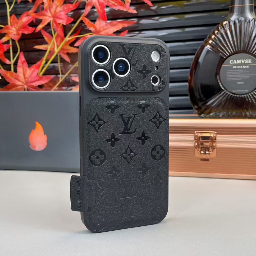 Premium Monogram LV Leather Case For iPhone 17/ 16 / 15 / 14