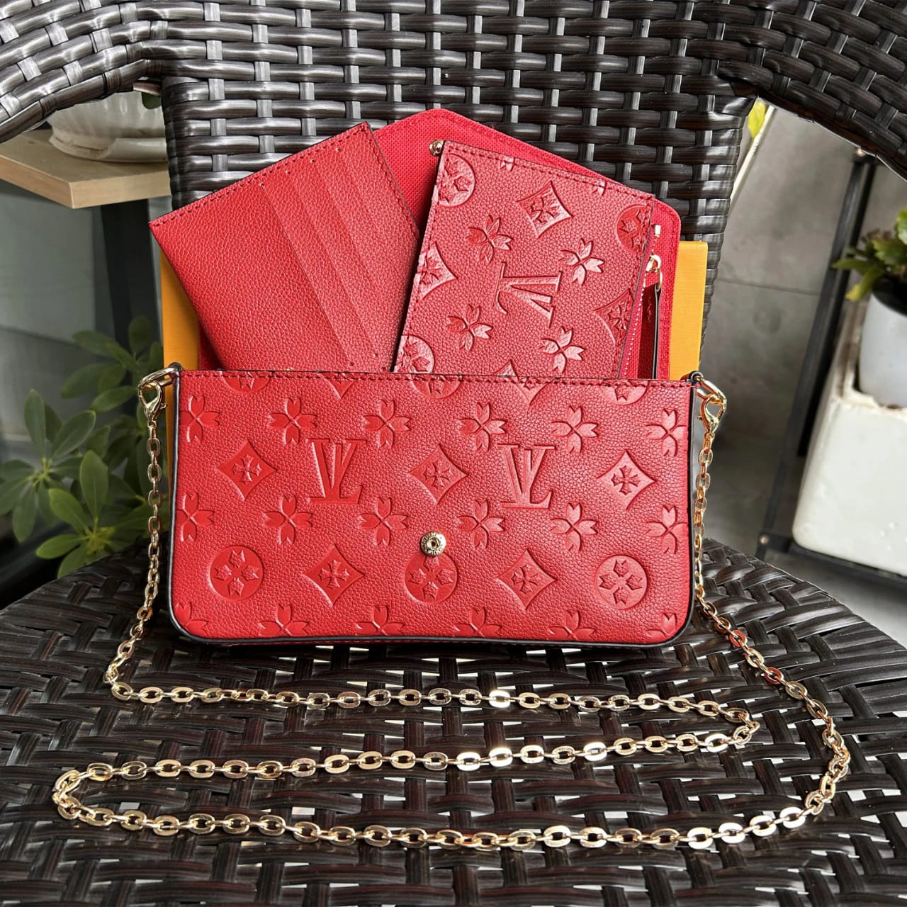 Luxury Monogram Shoulder Black Bag