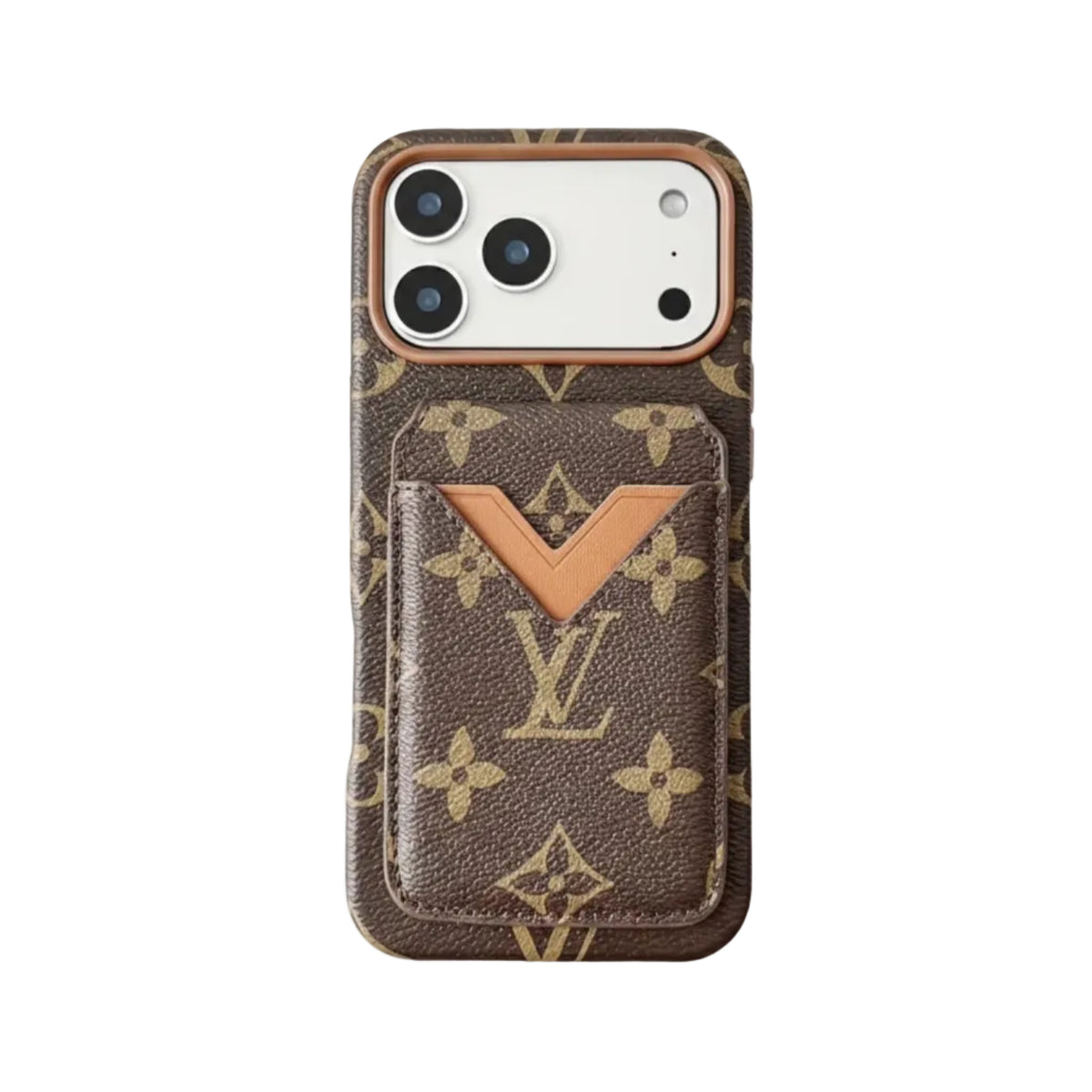 Lv Leather Card Holder Phone Case For iPhone 13-18 Pro & Pro Max