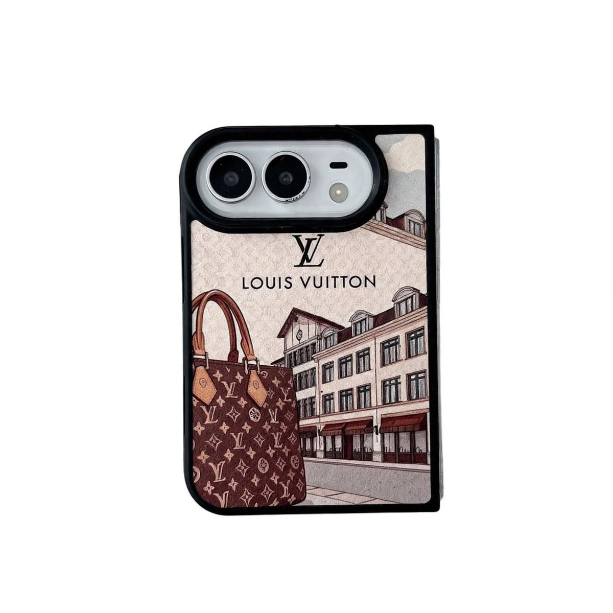 Classic LV Leather Case for iPhone Duo