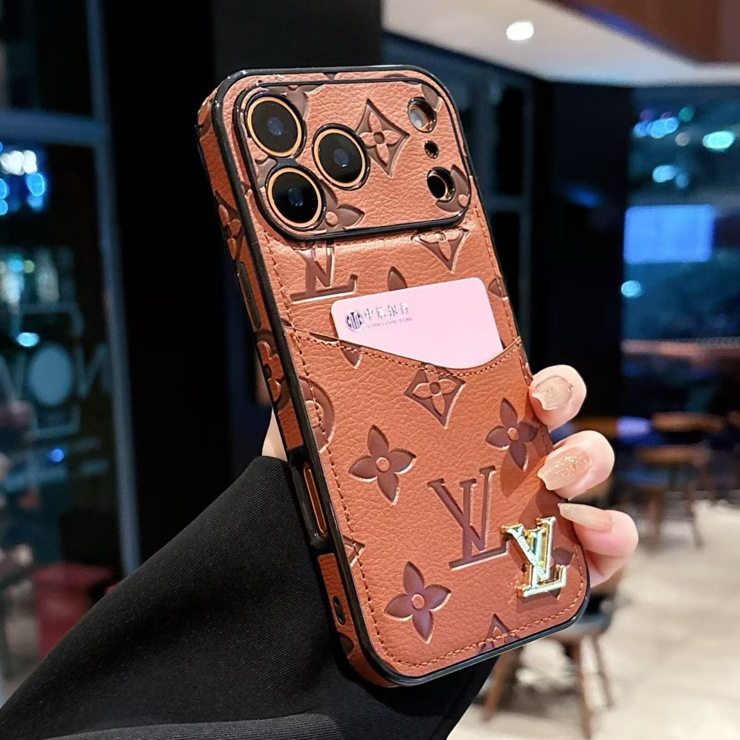 Distressed Heritage Leather Cover with Card Holder For iPhone 12-17