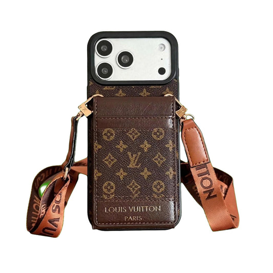 Luxury Louis Vuitton Phone case with card slot for iPhone 12-18 Pro & Pro Max