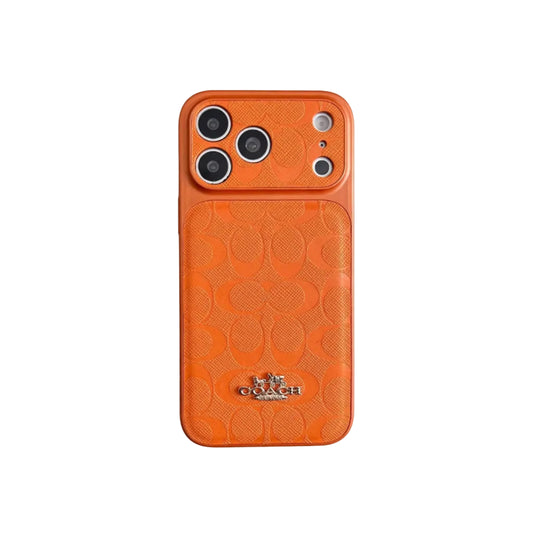Luxury Coach Monogram Protective iPhone Case – Designer Leather Finish