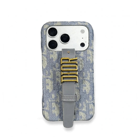Luxury Case with Adjustable Gold-Tone Hand Strap For iPhone 12-18 Series