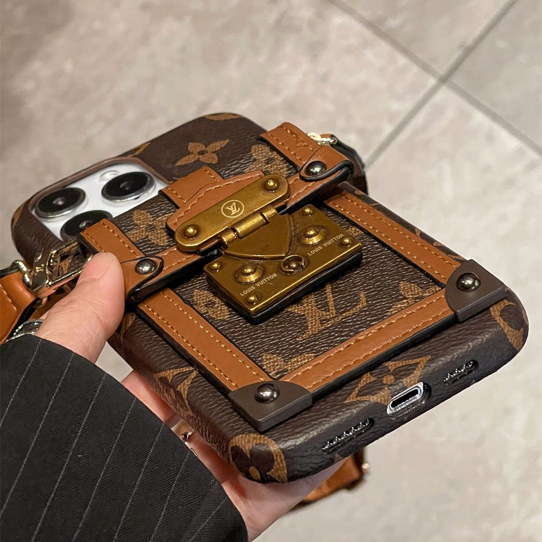 Canvas Leather Wallet Card Holder Crossbody iPhone Case theroxymob