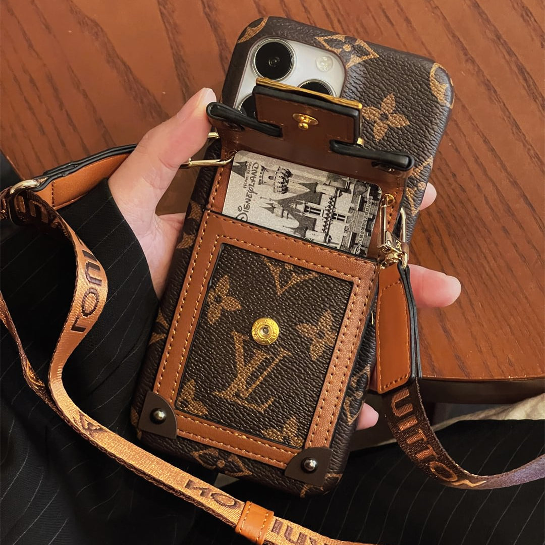 Canvas Leather Wallet Card Holder Crossbody iPhone Case theroxymob