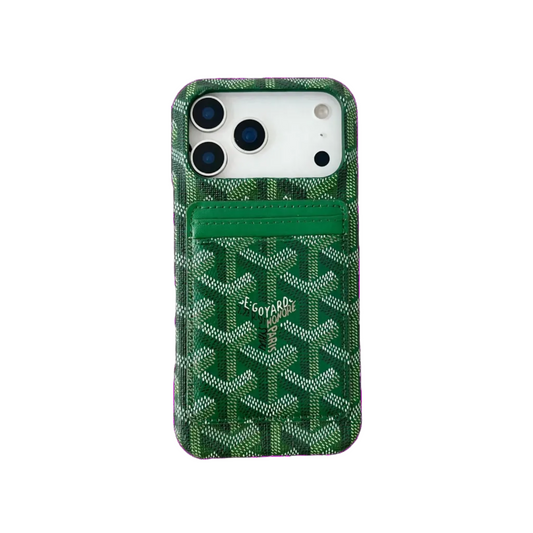 Green Premium GD iPhone MagSafe Case with Cardholder For iPhone 12-18 Pro & Pro Max