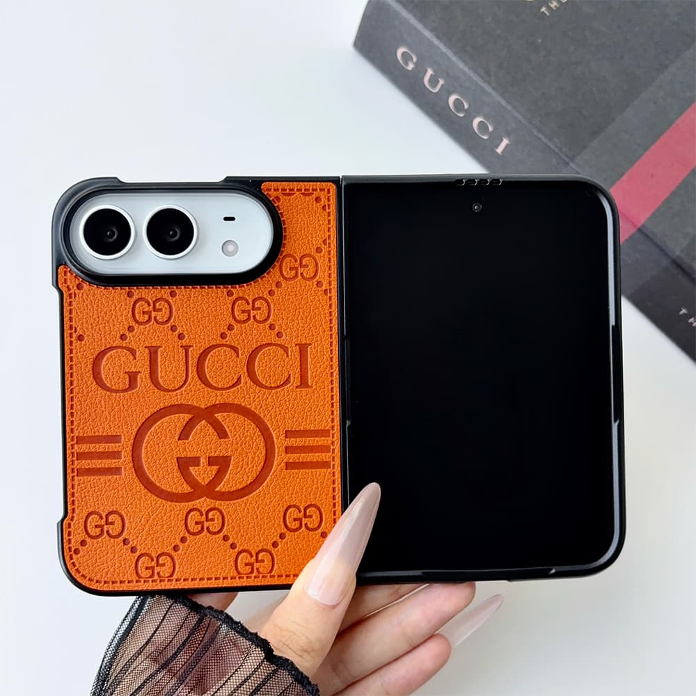 Luxury GG Monogram Canvas Foldable Case for iPhone Duo