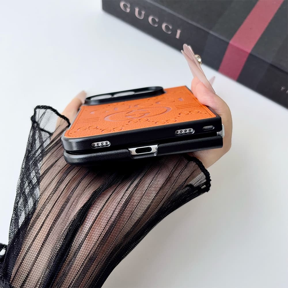 Luxury GG Monogram Canvas Foldable Case for iPhone Duo