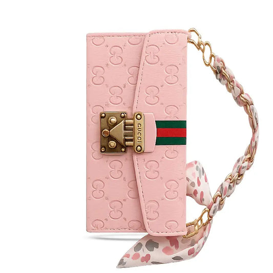 Leather Wallet with Scarf Strap For iPhone 12-18 Pro & Pro Max
