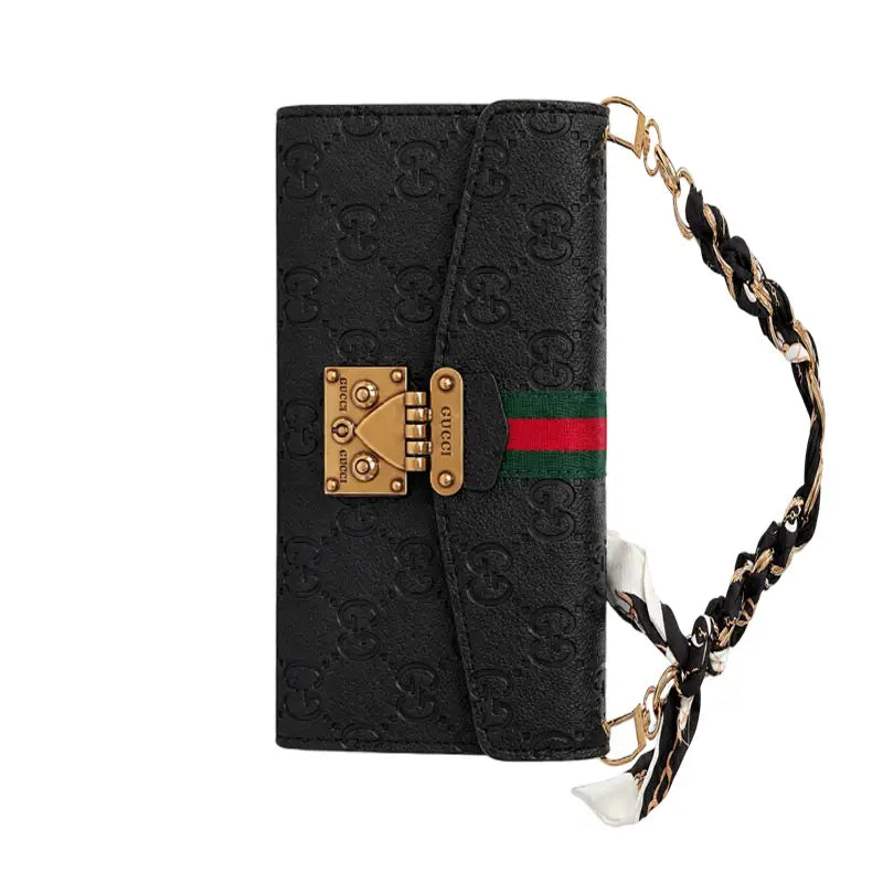 Leather Wallet with Scarf Strap For iPhone 12-18 Pro & Pro Max