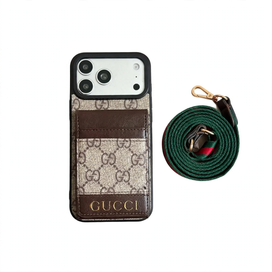 Luxury Gucci Phone case with card slot for iPhone 12-18 Pro & Pro Max