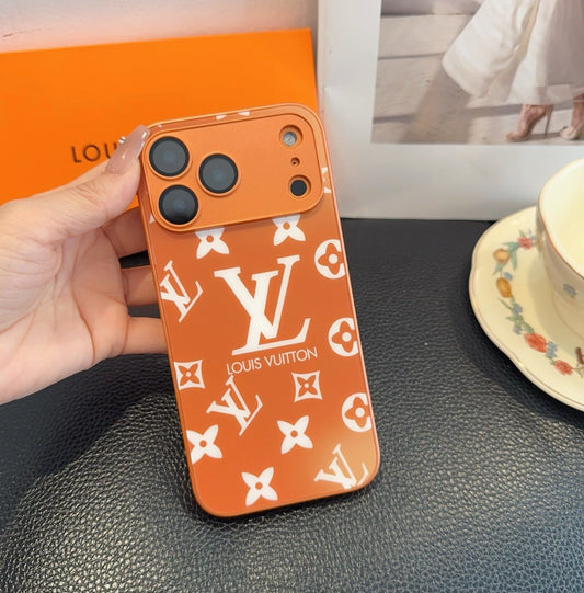 Luxury Orange with Reinforced Camera Case for iPhone 13-17