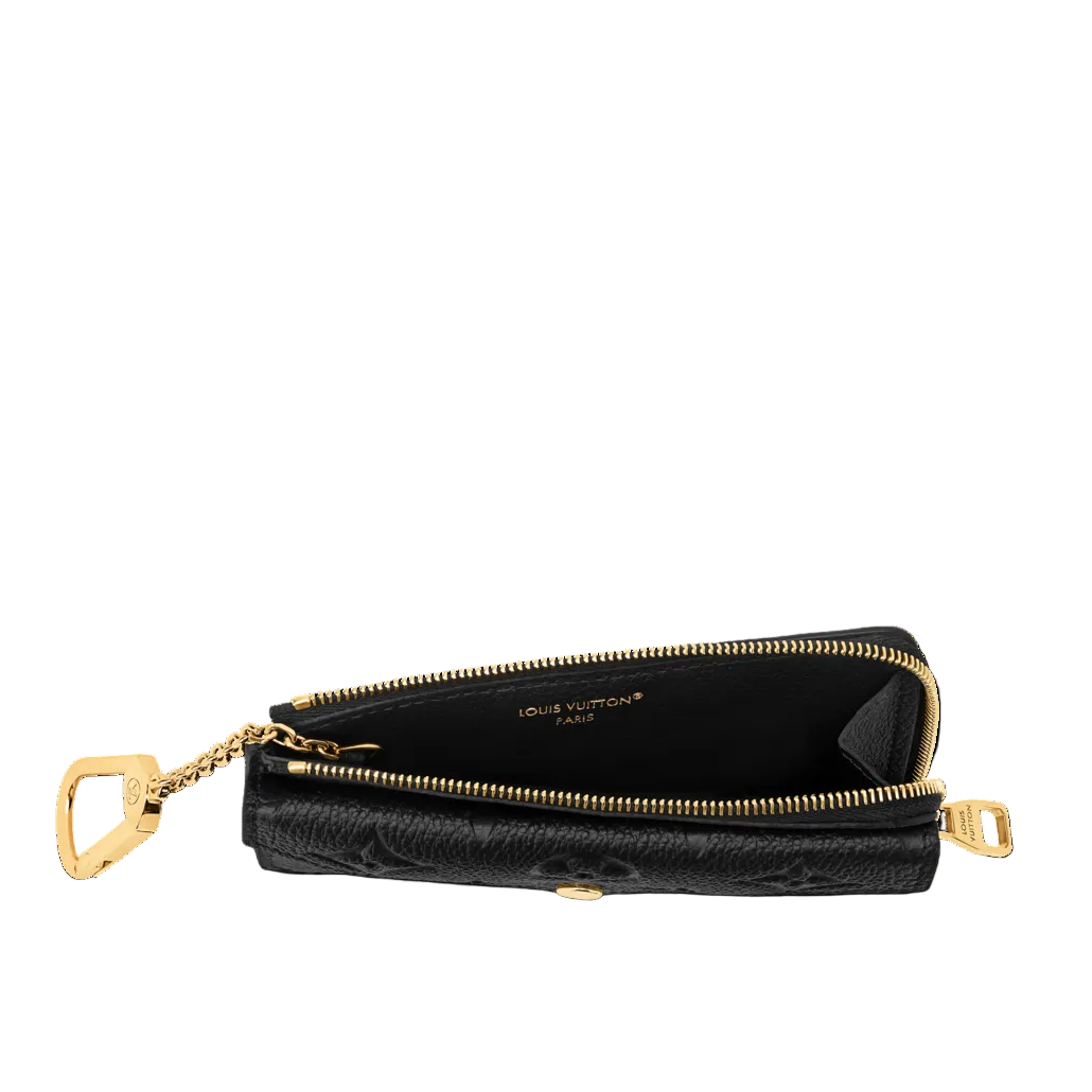 Luxury Louis Vuitton Card Holder with Key Ring – Black