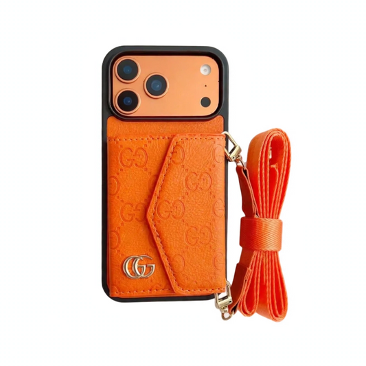 GG Classic Monogram Leather Card Case for iPhone 12-18 Pro & Pro Max