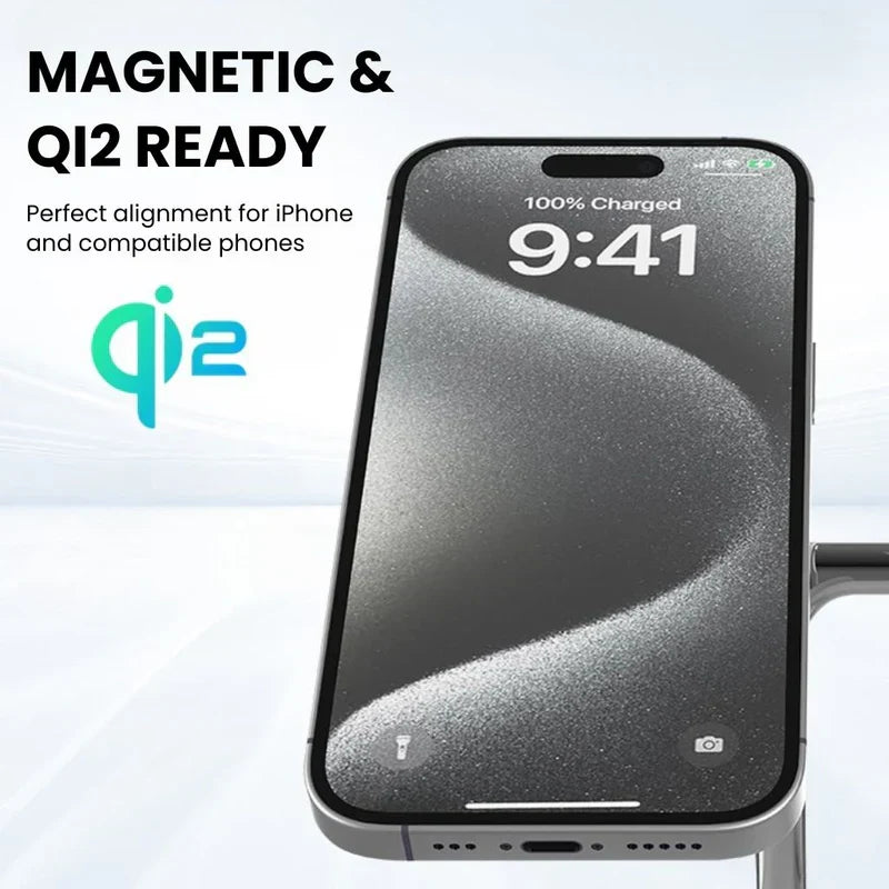 Elegant 3-in-1 Magnetic T-Bar Wireless Charging Dock For iPhone