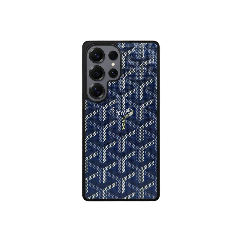 Premium Blue GYD-Style Pattern with Magsafe Option for Samsung S22-S26 Series