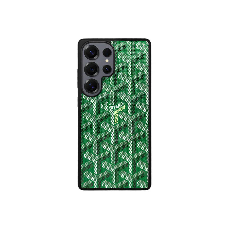 Premium Green GYD-Style Pattern with Magsafe Option for Samsung S22-S26 Series